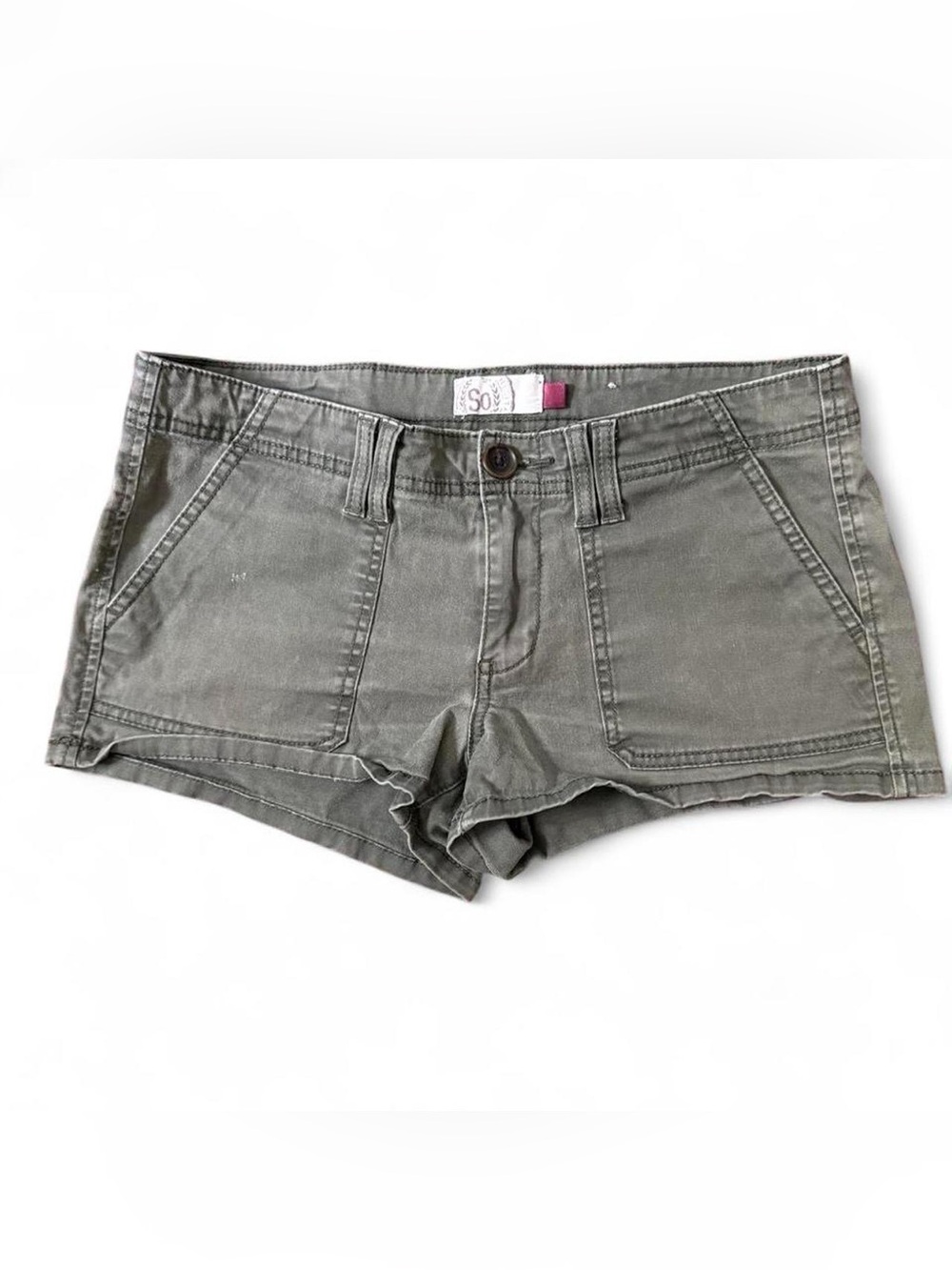 SO Olive Green Low-Rise Utility Cargo Shorts